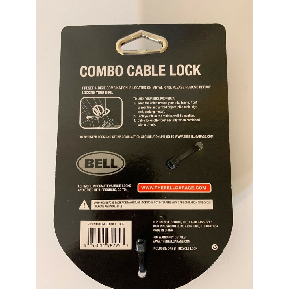 New Bell Combo Cable Bike Lock - Picture 4 of 4